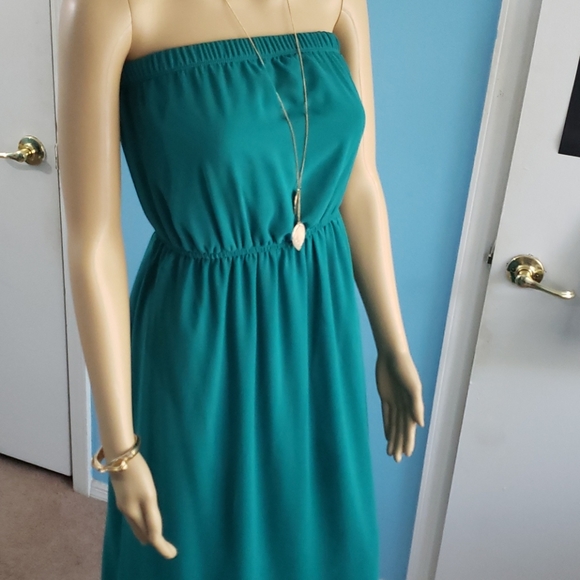 F21 Green Strapless Dress - Picture 2 of 5
